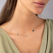 Maria Diamond Initial Necklace with Nano Bible [Sterling Silver]