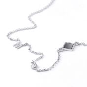 Maria Diamond Initial Necklace with Nano Bible [Sterling Silver]