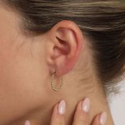 Medium Beaded Hoop Earrings [18K Gold Vermeil]