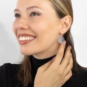 Memories Circle Map Earrings [Sterling Silver]