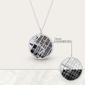 Precious Spot Map Silhouette Necklace [14 Karat White Gold]