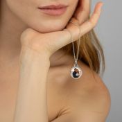 Memories Circle Photo Necklace [Sterling Silver]