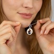 Memories Circle Photo Necklace [Sterling Silver]