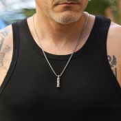 Infinity Bar Name Necklace For Men - Sterling Silver