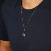 Celtic Axe Pendant Men Necklace - Sterling Silver