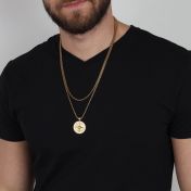Family Compass Men Engraved Necklace - 18K Gold Plated