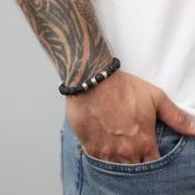 Lava Stone Men Name Bracelet 