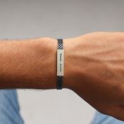 Dark Silver Bracelet for Men - Herringbone Chain 