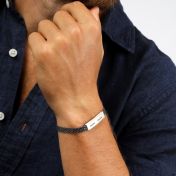 Men's Dark Sterling Silver Name Bracelet