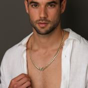 Family Anchor Cuban Link Chain Name Necklace - 18K Gold Plated