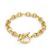 Eternity Circle Figaro Chain Bracelet [18K Gold Plated]