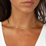 Mia Braided Herringbone Necklace [18K Gold Plated]