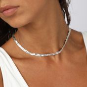 Mia Braided Herringbone Necklace [Sterling Silver]