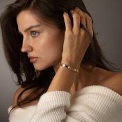 Bracelet Tennis Mia à Silhouette Gravée – Vermeil 18ct