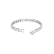 Mia Tennis Square Engraved Bracelet with Diamonds [Sterling Silver]