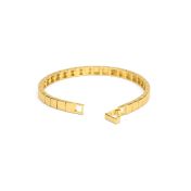Bracelet à Initiales Mia Tennis Carré avec Diamants [Vermeil 18ct]