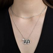 Midnight Initials Necklace With 0.30ct Diamond [Sterling Silver]