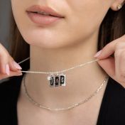 Midnight Initials Necklace With 0.30ct Diamond [Sterling Silver]