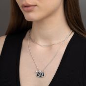 Midnight Initials Necklace With 0.30ct Diamond [Sterling Silver]