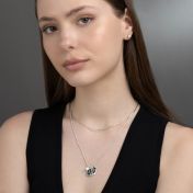 Midnight Initials Necklace With 0.30ct Diamond [Sterling Silver]