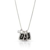 Midnight Initials Necklace With 0.30ct Diamond [Sterling Silver]