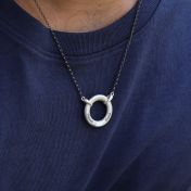 Classic Milan Engraved Necklace for Men - Sterling Silver