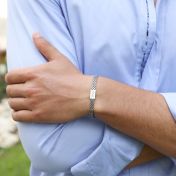 Pulsera Milán con Nombre - Plata de Ley Oscura