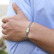 Pulsera Milán con Nombre - Plata de Ley Oscura