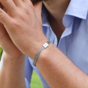 Pulsera Milán con Nombre - Plata de Ley Oscura