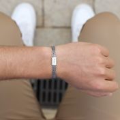 Pulsera Milán con Nombre - Plata de Ley Oscura