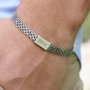 Pulsera Milán con Nombre - Plata de Ley Oscura