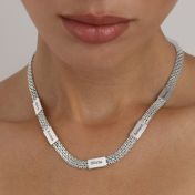 Milanese Chain Name Necklace [Sterling Silver]