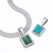 Milanese Chain Gemstone Power Statement Necklace [Sterling Silver]
