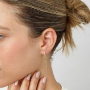 Mini Pave Hoop Crystal Earrings [18K Gold Vermeil]