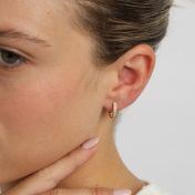 Mini Pave Hoop Crystal Earrings [18K Gold Plated]