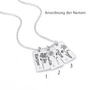 Mirella Geburtsblume Kette mit Gravur [Sterlingsilber]