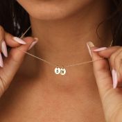 Mirella Circle Initials Necklace [14 Karat Gold]