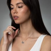 Mirella Initials Charm Diamond Necklace [Sterling Silver]