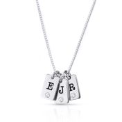Mirella Initials Charm Diamond Necklace [Sterling Silver]