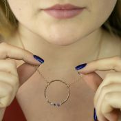 Collana Amore Materno con Pietra di Nascita [Placcata Oro rosa 18kt - Martellata]