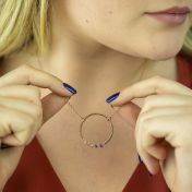 Collana Amore Materno con Pietra di Nascita [Placcata Oro rosa 18kt - Martellata]