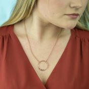 Collana Amore Materno con Pietra di Nascita [Placcata Oro rosa 18kt - Martellata]