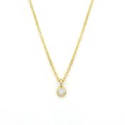 Mirella Necklace with Moissanite Stone [18K Gold Plated]