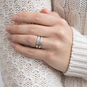 Anelli Famiglia Impilabili con Nome [Argento 925]