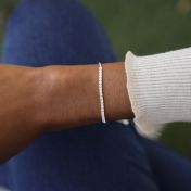 Moon Sparkle Adjustable Bracelet - White Crystals [Sterling Silver]