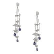 Moonlit Waterfall Earrings [18K White Gold]