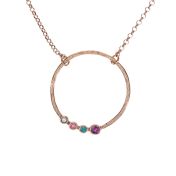 Collana Amore Materno con Pietra di Nascita [Placcata Oro rosa 18kt - Martellata]