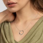 Mother's Heart Birthstone Necklace [Sterling Silver]