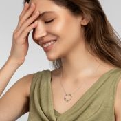 Mother's Heart Birthstone Necklace [Sterling Silver]