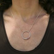A Mother's Love Birthstone Necklace [Hammered - Sterling Silver]